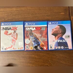 NBA 2K21, NBA 2K15, FIFA 22 PS4 Game Bundle
